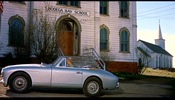 The Birds (1963)Bodega Lane, Bodega, California, Potter School House, Bodega, California, Tippi Hedren and car
